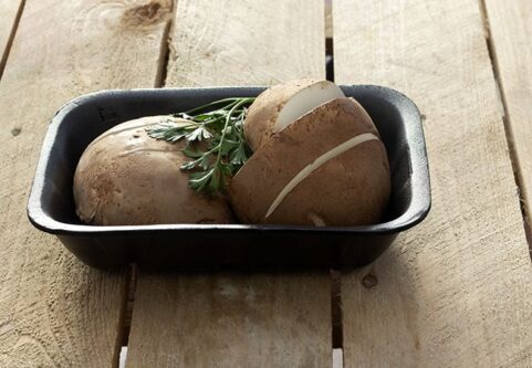 Funghi portobello nel polistirolo