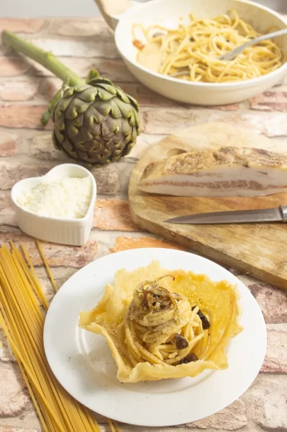 Carbonara con carciofi Pinterest